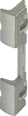 A close-up studio shot of a metal mounting bracket.