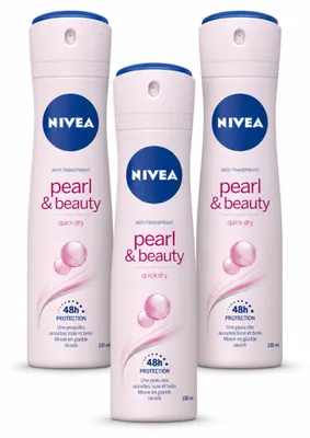 Imagen del producto de 3 unidades de NIVEA Desodorante en aerosol Pearl & Beauty, 150 ml - Paquete ahorro - 3 unidades