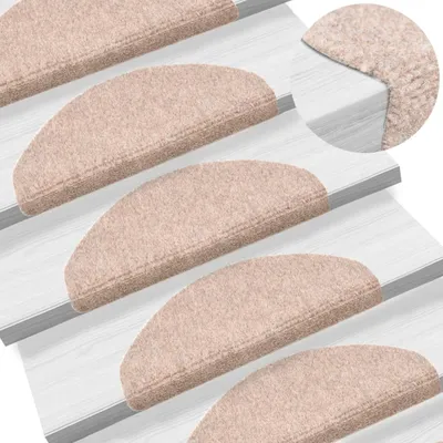 Produktbild von The Living Store Selbstklebende Treppenmatten 5 Stk. Braun 65x21x4cm Nadelvlies