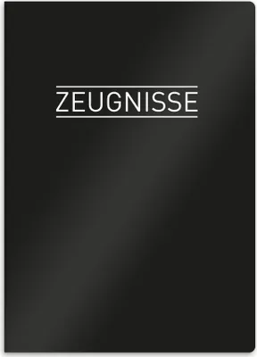 Image de Porte-diplômes Itenga A4 en plastique noir avec fenêtres transparentes