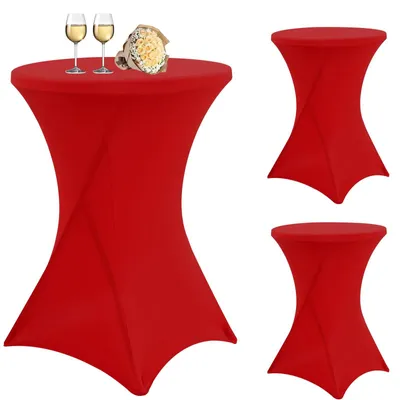 Image de Lot de 3 nappes extensibles pour tables de bistrot, adaptées aux tables jusqu'à 80 cm