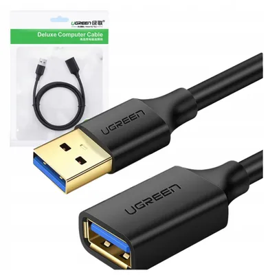 Produktbild von Ugreen US129, 1,5 m, USB A, USB A, USB 3.2 Gen 1 (3.1 Gen 1), 5 Gbit/s, Schwarz