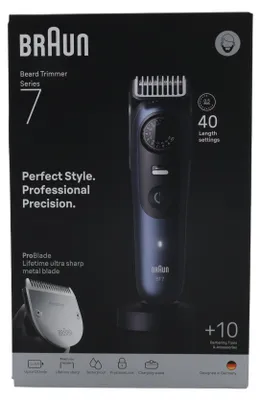Obrázek produktu pro Braun BeardTrimmer 7 80789809, Napájení/baterie, Tmavě modrá