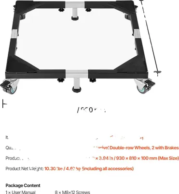 Immagine prodotto di Carrello per mobili, capacità di carico di 1200 libbre, dimensioni regolabili, 1200 libbre