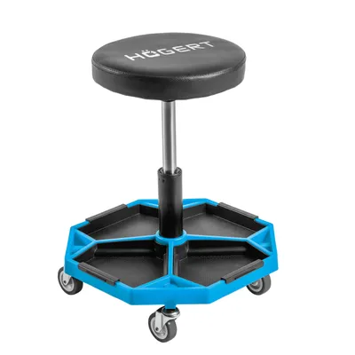 Produktbild von Högert Technik - Werkstatthocker mit Rollen, höhenverstellbar, bis 140 kg, Rollhocker für die Werkstatt