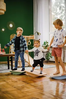 Immagine prodotto di Tavola d'equilibrio per bambini in legno | attrezzatura per l'equilibrio | tavola d'equilibrio