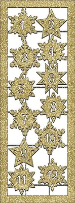 Produktbild von Designzahlen 'Adventszahlen' gold VE=2 Blatt