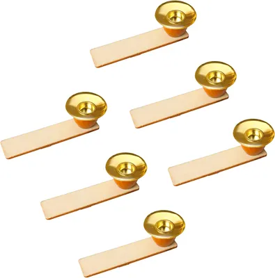 A set of six candle holders for Christmas pyramids, arranged diagonally on a white background.