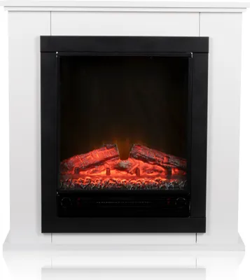 Produktbild von alpina Kaminofen Elektrisch Geneva AJ56 mit Mantel - Elektrokamin mit Heizung und LED Kaminfeuer - Überhitzungsschutz - Freistehend - 1800W - Weiß