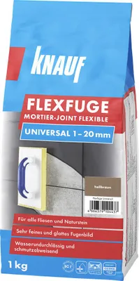 Produktbild von Knauf Fugenmörtel Flexfuge Universal 1 - 20 mm hellbraun 1 kg