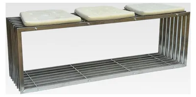 Produktbild von Gartenbank aus Edelstahl Metall wetterfest massiv 150 cm