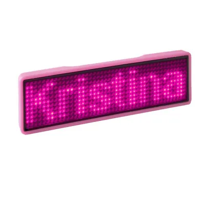 Obrázok produktu pre LED menovka Pink Name Tag 11x14 pixelov programovateľný USB kryt ružový