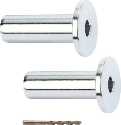 Obrázek produktu pro SucceBuy 121 balení ochranných pouzder z nerezové oceli T316 pro lanové zábradlí 3,2 mm, sada zábradlí pro kutily v námořní kvalitě, včetně vrtáku , stříbrná barva
