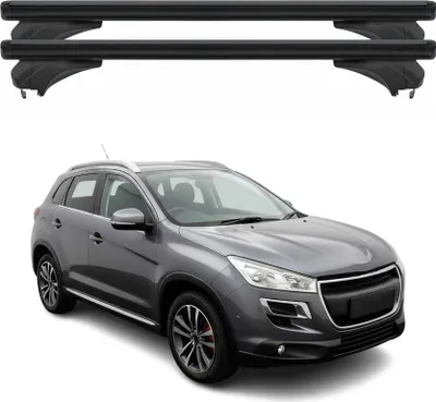 Image de Barres de toit Menabo pour Peugeot 4008 2012-2017 Aluminium Noir 2 pièces