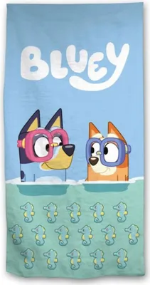 Produktbild von Bluey und Bingo Kinder Mikrofaser Strandtuch Handtuch Badetuch 70 x 140 cm