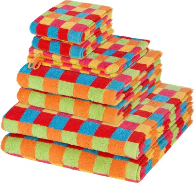 Produktbild von Cawö Lifestyle 2 X Wasch- 2 X Gäste- 2 X Dusch- 2 X Handtuch im Set Weich und pflegeleicht, Farbenfrohes Design, Hochwertige Qualität 8er Set