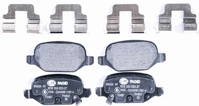 Image de Jeu de plaquettes de frein à disque avec indicateur d'usure 14,4 mm HELLA pour FIAT 500X, entre autres