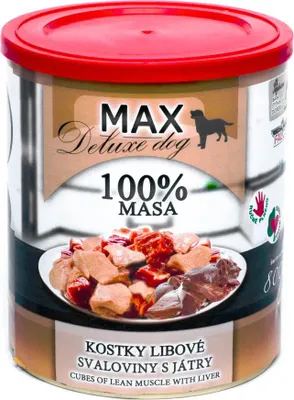 Obrázek produktu pro Konzerva pro psy Falco MAX 800g kostky libové svaloviny s játry 75%hovězí 25% vepřová svalovina