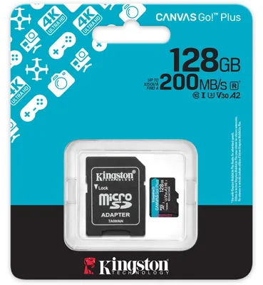 Imagen del producto de Kingston microSD Canvas Go! Plus 4 128GB 200 MB-s
