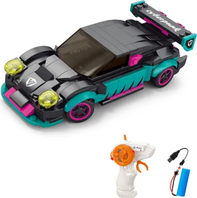 Immagine prodotto di WIKY Set di costruzioni Auto turchese RC telecomandata 17 cm 265 pezzi