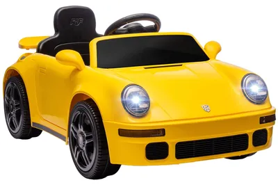 Image de Voiture électrique pour enfants de 12V, avec télécommande et éclairage LED | Couleur : Jaune | Dimensions : 55 x 103 x 44 cm