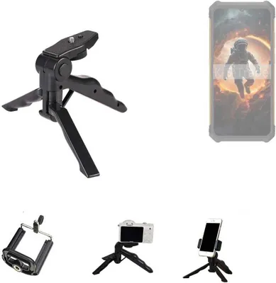 Produktbild von K-S-Trade Stativ Tisch-Ständer Dreibein Handy-Stativ Ständer kompatibel mit Cubot KingKong ES Mini-Stativ Smartphone Tripod Handy-Stativ aus Plastik
