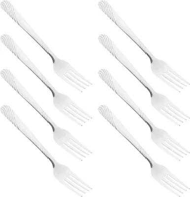 Produktbild von 8 Stück Edelstahlgabeln Wiederverwendbar und Spülmaschinenfest Praktisches Grillwerkzeug für Erwachsene
