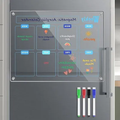 Productafbeelding van Famanu Wekelijks Planningsbord, Acryl, Magnetisch, Koelkastplanner - 2024, Transparant