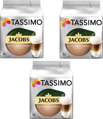 Produktbild von TASSIMO Kapseln Jacobs Typ Latte Macchiato Classico T Discs 3 x 8 Getränke
