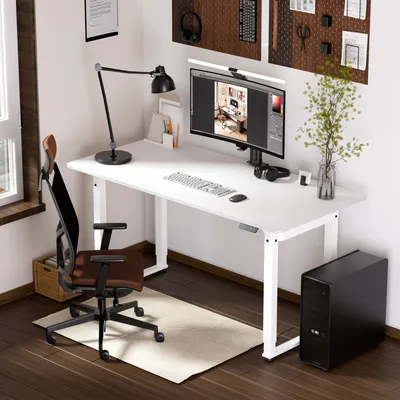 Image de Bureau réglable en hauteur 'Kirkkonummi' 160x75cm blanc