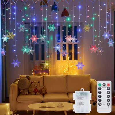 LED-Vorhanglichter, 100er, 8 Modi, Fernbedienung, USB, Weihnachtsdeko