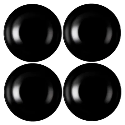 Produktbild von Suppenteller 4er Set Tiefteller Salatteller - Steingut - Schwarz Matt - Ø 20,5 cm