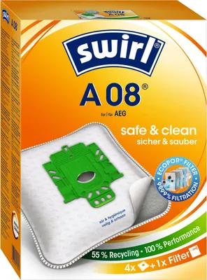 Produktbild von Swirl A 08, Staubbeutel, Weiß, 4 Stück(e)