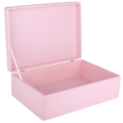 Productafbeelding van Creative Deco XL Roze Grote Houten Doos Opbergdoos, 40 x 30 x 14 cm