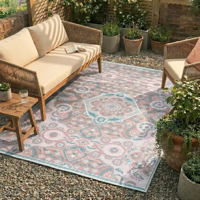Image de Volero - Tapis de balcon - Vedra Medaillon Rose - 200x290 cm