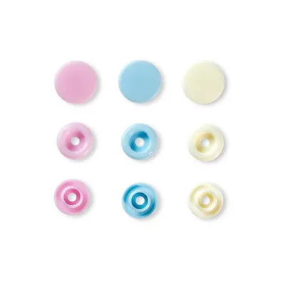 Zdjęcie produktu dla Prym 393007, Zapięcie na nit, Plastik, Polioksymetylen (POM), Jasny Niebieski, Perłowy, Różowy, Matowy, Okrągły, 1,24 cm