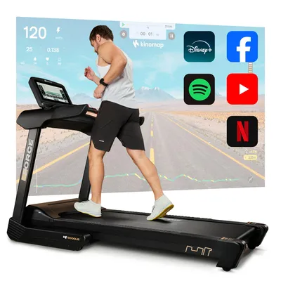 Produktbild von Hop-Sport Laufband für Zuhause HS-5000LB - Laufband klappbar mit 4,5 PS Motor, bis 22 km/h, 15 Neigungsstufen - Laufband mit Bluetooth App-Verbingung