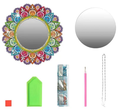 Produktbild von Geschenk für Mädchen von 6-11 Jahren: Diamantmalerei-Bastelset mit Spiegel für Kinder von 6-12 Jahren, Mandala-Kosmetikspiegel – ideales Geburtstagsgeschenk für Mädchen von 5-12 Jahren
