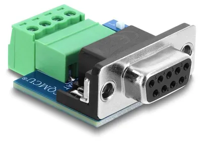 Produktbild von DELOCK D-Sub 9 Pin Bu > 4 Pin Terminalblock Adapter 120 Ohm