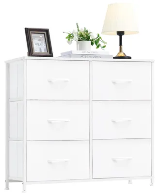 Immagine prodotto di Cassettiera tessuto - 6 cassetti - Bianco - 80 x 30 x 71,5 cm - Struttura in acciaio