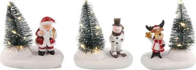 Produktbild von 3er Set LED Weihnachtfiguren Lichterkette Beleuchtung Schneemann Elch Weihnachtsmann Weihnachten Figur