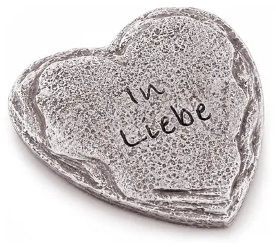 Produktbild von Trauerherz In Liebe grau ca. 6 cm - Grabherz & Gedenkstein
