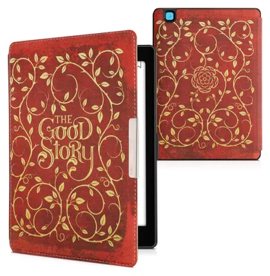 Produktbild von kwmobile Schutzhülle für Kobo Aura ONE Hülle - eReader Flip Case mit Auto Sleep Funktion - Buchcover Good Story mit Gelb Orange Rot