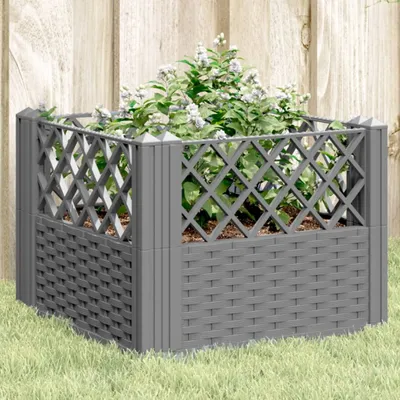Produktbild von "WINTER SALE"Pflanzkasten Moderne - Pflanzkübel - Blumentopf mit Erdspießen Hellgrau 43,5x43,5x43,5cm PP Promotion320309 - Beete