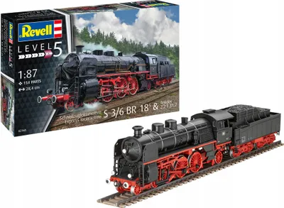 Image de Revell Schnellzuglokomotive S3/6 BR18(5) mit Tender 2‘2’T 1:87