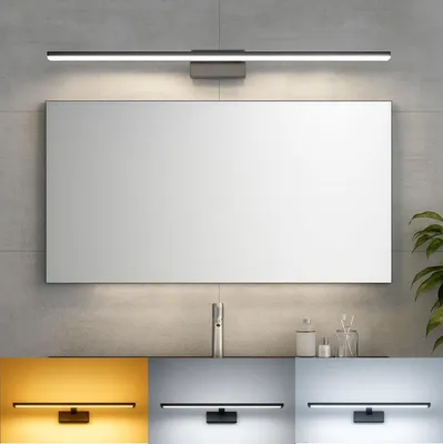 Obrázok produktu pre Braytron LED 12 W 60 zrkadlová lampa do kúpeľne 3CCT IP44 900 lumenov nástenná lampa čierna