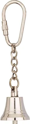 Produktbild von Schlüsselanhänger Schiffsglocke aus vernickeltem Messing, 10cm – Nautische Deko