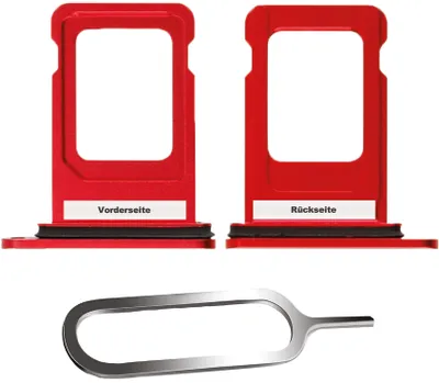 Produktbild von iPHONE 11 SIM KARTEN HALTER TRAY ADAPTER FACH STECKER SLOT CARD + NADEL PRODUCT RED ROT