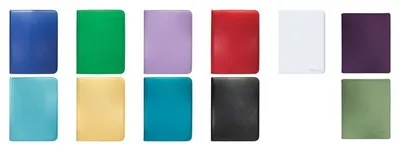 A collage of various colored binders.