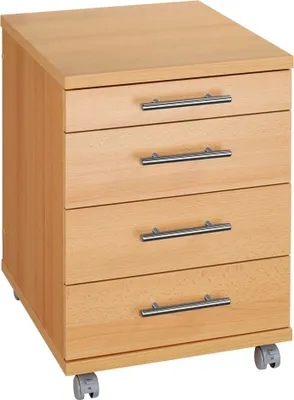 Produktbild von MÖBELPARTNER Rollcontainer buche 4 Auszüge 42,0 x 50,0 x 56,9 cm